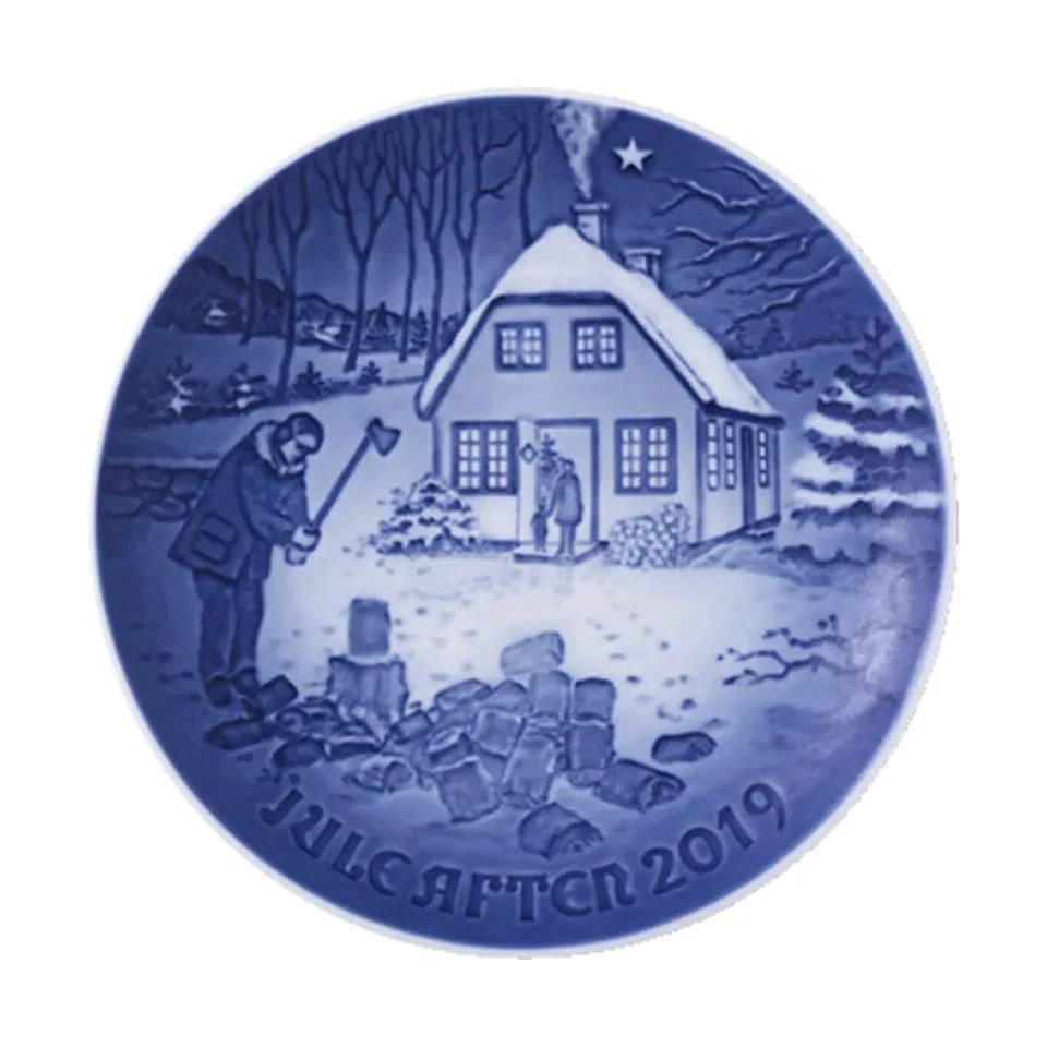 Royal Copenhagen Juleplatte - Hugge Brænde 3 Royal Copenhagen Juleplatte - Hugge Brænde