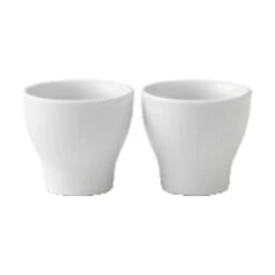 Royal Copenhagen 21 Royal Copenhagen Hvid Riflet Æggebægere - 2 Stk.