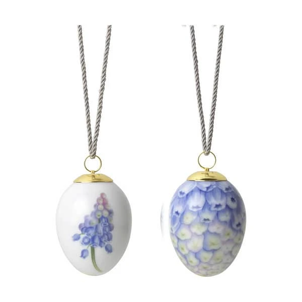 Royal Copenhagen Påskeæg 2023 - Perlehyacint Og Perlehyacint Blade - 2 Stk. 4 Royal Copenhagen Påskeæg 2023 - Perlehyacint Og Perlehyacint Blade - 2 Stk. - Billede 2