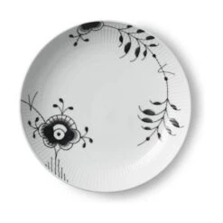 Royal Copenhagen Sort Mega Riflet Moderne Middagstallerken