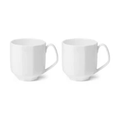 Royal Copenhagen Hvid Facet Krus - 2 Stk.