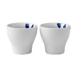 Royal Copenhagen 9 Royal Copenhagen Blå Mega Riflet Æggebæger - 2 Stk.