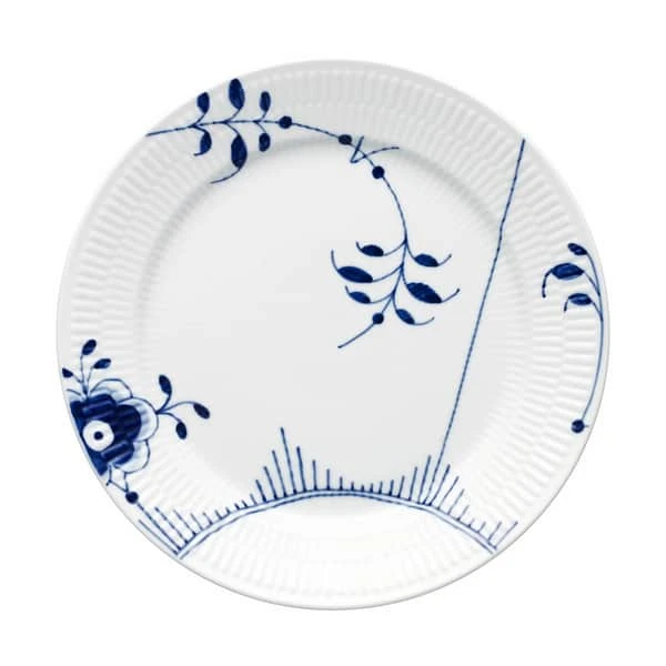 Royal Copenhagen Blå Mega Riflet Middagstallerken #2 3 Royal Copenhagen Blå Mega Riflet Middagstallerken #2