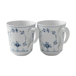 Royal Copenhagen Musselmalet Riflet Krus - 2 Stk.