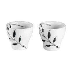 Royal Copenhagen 23 Royal Copenhagen Sort Mega Riflet Æggebægere - 2 Stk.